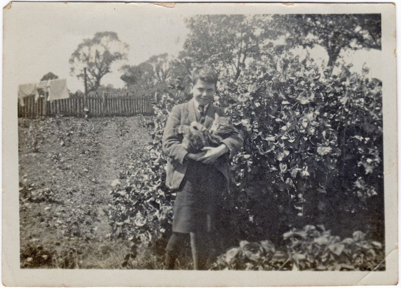  The photo is labelled Bert, Alec & Grand dad in the Photo Album, but it looks rather like a boy and a cat. Thought to be Clifford Roberts. 
Cat1 Birch-->People