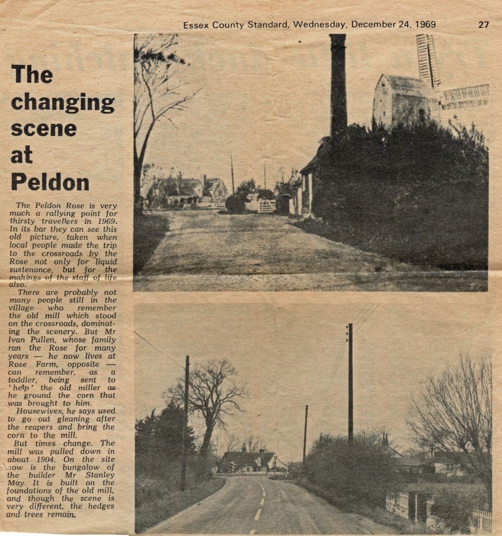  The changing scene at Peldon




The Peldon Rose is very much a rallying point for thirsty travellers in 1969. In its bar they can see this old picture, taken when local people made the trip to the crossroads by the Rose not only for liquid sustenance, but for the makings of the staff of life also.



There are probably not many people still in the village who remember the old ...
Cat1 Places-->Peldon-->Buildings Cat2 Families-->Pullen