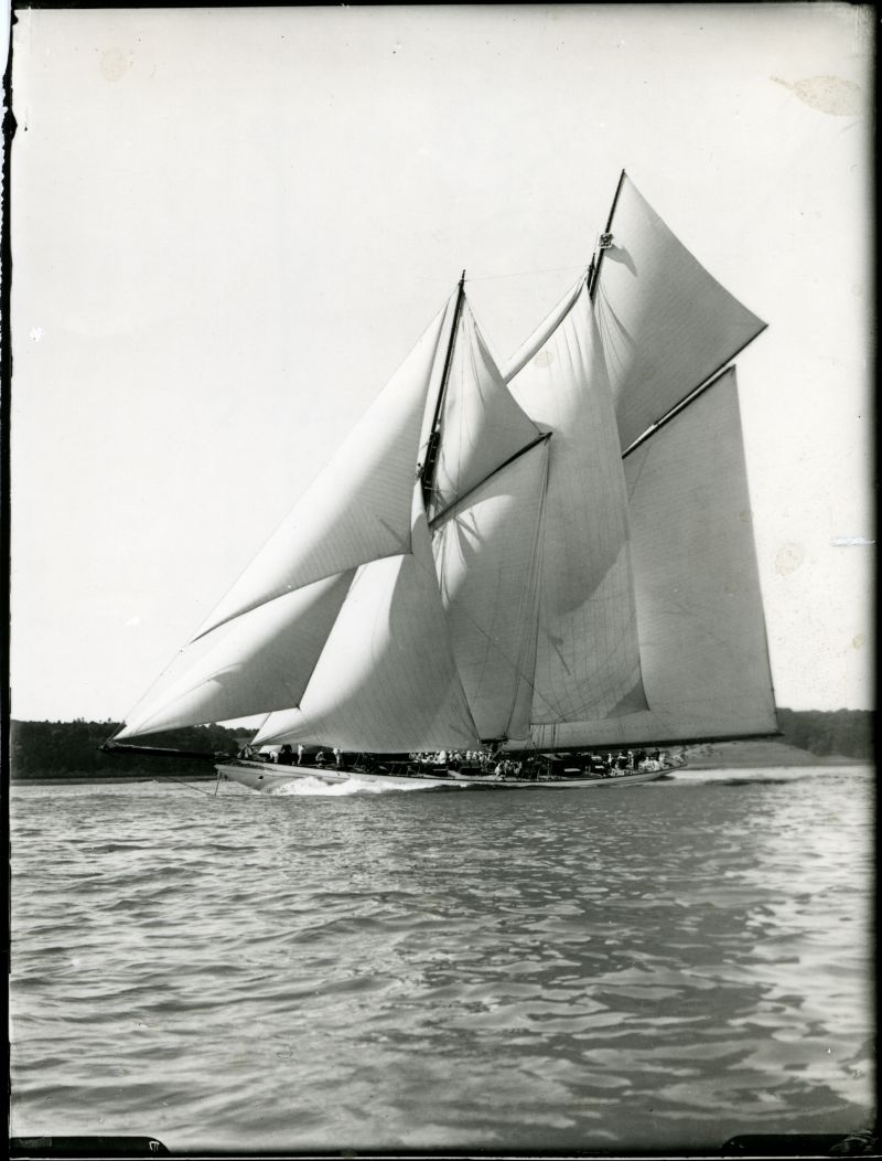  METEOR IV, designed and built in Germany 1909.

Used in The Big Class Racing Yachts page 97. 
Cat1 Yachts and yachting-->Sail-->Larger