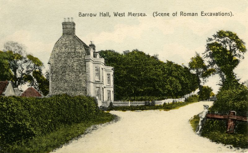 Barrow Hall and the Barrow before the 1912 excavation.