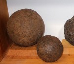 74. ID PAT_CAN_001 Cannon balls in Museum Collection.
Large cannon ball on left is 5,080 grams (11lbs 3oz) and diameter 111mm (4 3/8 inches) and from these dimensions is ...
Cat1 Museum-->Artefacts and Contents