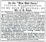  At New Hall Farm, Little Wigborough. Sale of agricultural stock etc.
 [ Under the will of the late Samuel E. Bean. ]  SG01_008_001
