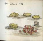 13. ID PRC_013 Her Welcome Gifts - from the commissioner.
From Sketches of Camp Life at 'Dingle' Dunwich.
Cat1 Girl Guides