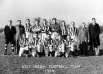 19. ID FL01_049_001 West Mersea Football Team 1949. Played at the Glebe against Royal Eastern Counties Hospital. Mersea won 2-1.
Back row 1. Wally Castle (Referee), 2. Vic ...
Cat1 People-->Sport