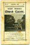 13. ID WMCG_1900_002_001 West Mersea Church Gazette front cover.
C. Pierrepont Edwards, Vicar, The Vicarage, Barrow Hill.
Pearl H. Cross, T. Gilbert J.P., Churchwardens
Cat1 Books-->Church Gazette