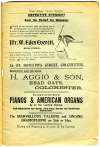 23. ID WMCG_1900_002_043 West Mersea Church Gazette page 9.
Mr W. Edes Everett for defective eyesight
H. Aggio & Son, Pianos, organs, gramophones.
Cat1 Books-->Church Gazette