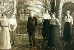 Birch School staff, 1915 ?
L-R 1. Mrs Gill, 2. Miss Beck, 3. Mr John Gill, Headmaster, 4. Miss Nora Tosbell (later Pepper), 5. Mrs Edgar (wife of woodwork master), 6. ?
Photo 88 J.W. c1915. Photo: J.W.