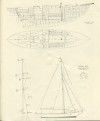  Aldous Successors Ltd catalogue --- page 39. Plans of new 12 ton auxiliary racing cruiser.  BF69_001_042