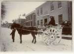 23. ID BF69_009_007 Milkman with horse and cart delivering in the snow. Location not known but probably Wivenhoe.
Cat1 Places-->Wivenhoe-->Town