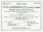  Otto Andersen, Shipbuilders, Wivenhoe catalogue title page. Steam Tugs Section No.2  BOXD1_002_008