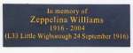  In memory of Zeppelina Williams 1916 - 2004.
 Church of St Nicholas, Little Wigborough.  TM7_0553
