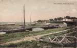 843. ID SD03_035_009 The Creek, West Mersea. Tinted postcard. The view is along Coast Road - The Victory Hotel can be seen towards the right.
  Card posted 27 May 1925 to Mrs ...
Cat1 Mersea-->Coast Road Cat2 Mersea-->Houseboats