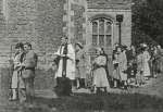  Layer Marney, Rogation Sunday 1949. On the Left, Basil Bowyer, one of the two churchwardens, leads Rector George Armstrong and the congregation.
 From <a href=mmresdetails.php?col=MM&ba=cke&typ=ID&pid=PBH_CTH_032&rhit=1 ID=1>Centenary Chronicle No.32 </a>.  PBH_007