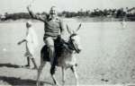 Dr H.G. Poles on a donkey in Egypt - during his service in the Army in WW2.  PLF_001_005