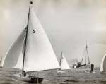  River Colne down to the Sea by Douglas Went. Photograph 39.
 Brightlingsea One Design dinghies. No. 9. BIDI, No. 4. CORMORANT sailed by Ralph Sutton.
 Dutch motor coaster JANTINA finding her way through the fleet. Built 1926 Noord Nederlandse Groningen 121 tons [Miramar]  DW18_069