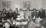 180. ID OJR_WED_011 Wedding of Jean Ponder and Edgar Reynolds reception (in Peldon Village Hall ?)
1., 2., 3. Edgar Reyndolds, 4. Jean Reynolds, 5. bridesmaid Dorothy Brown ?, ...
Cat1 Places-->Peldon-->People