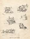  Some old Layer Houses, by Mary Hopkirk.
 From her book The Story of Layer-de-la-Haye.
 1. Bears and Marthas, 2. Blind Knights, 3. Mustow House, 4. Heath House, 5. Wakelins, 6. Spicers.  MEH_009