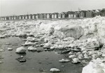 West Mersea beach with the ice piled up in the hard winter of 1962-63. January 1963.