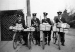  Quartet of West Mersea Postmen in Yorick Road. Left to right Arthur Keene, Bernard Ponder (from Peldon), Alf Sherwood and Bill Weeks. [RG].
 1936 in Yorick Road.  HAY_PUL_104